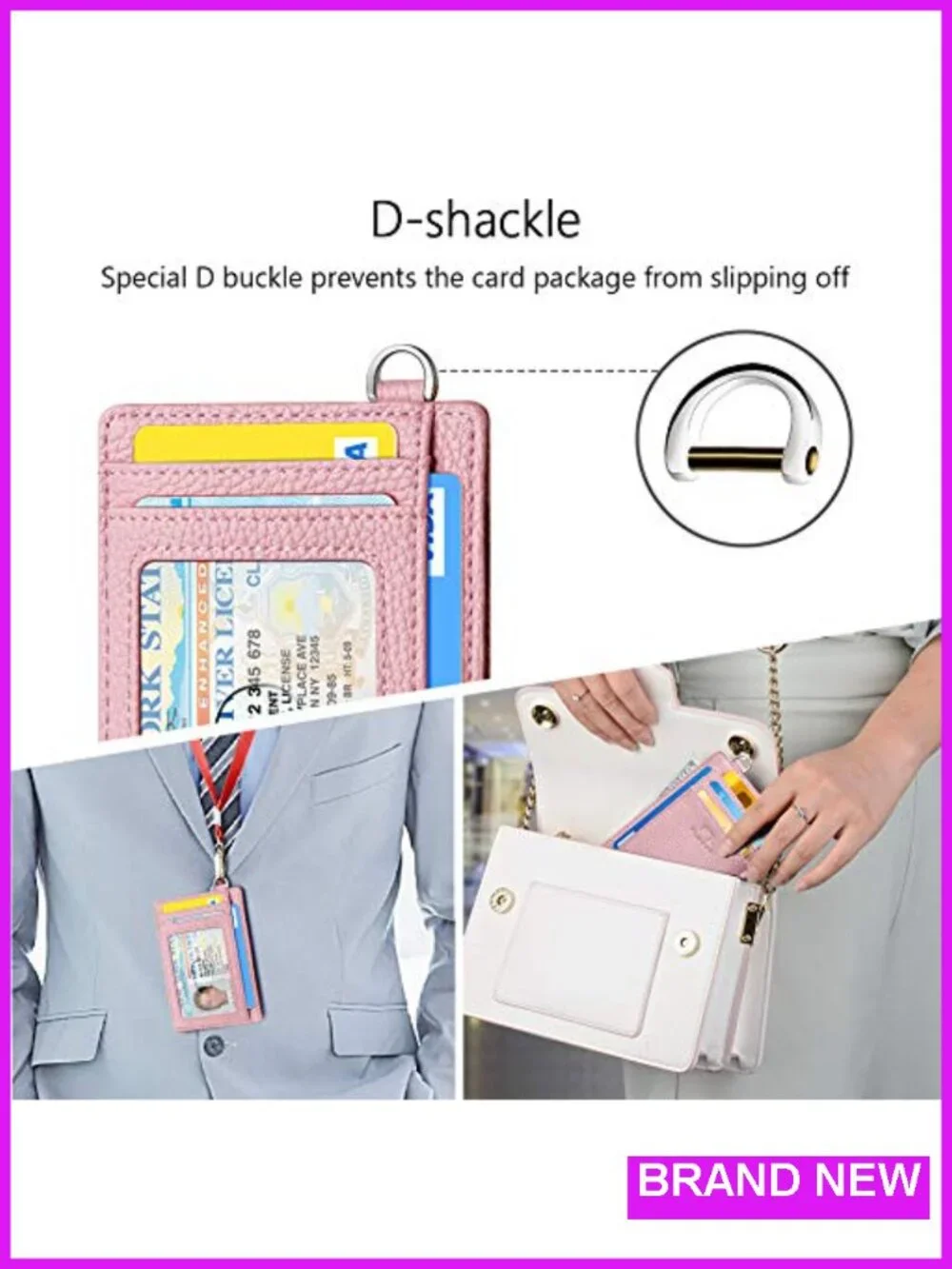 Ultra Slim RFID Blocking Minimalist Wallet with ID Window